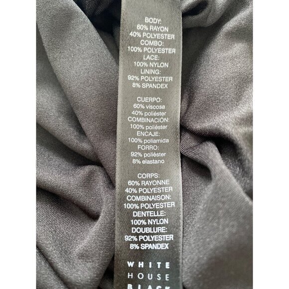 White House Black Market Black Lace Sheath Dress, Long Bell Sleeve Women's M - Picture 11 of 13